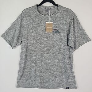 NEW Patagonia Men's Cap Cool Daily Graphic Shirt Grey Sz M
